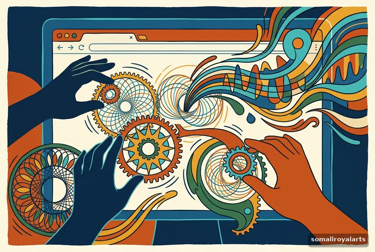 Samee Muusig Adigoo Adeegsanaya Barnaamijka Musical Spirograph ee Browser-ka