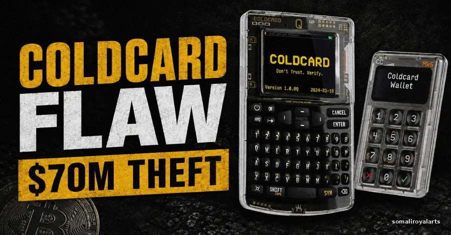 Coldcard Flaw Linked to $70 Million Bitcoin Theft in 41 Minutes